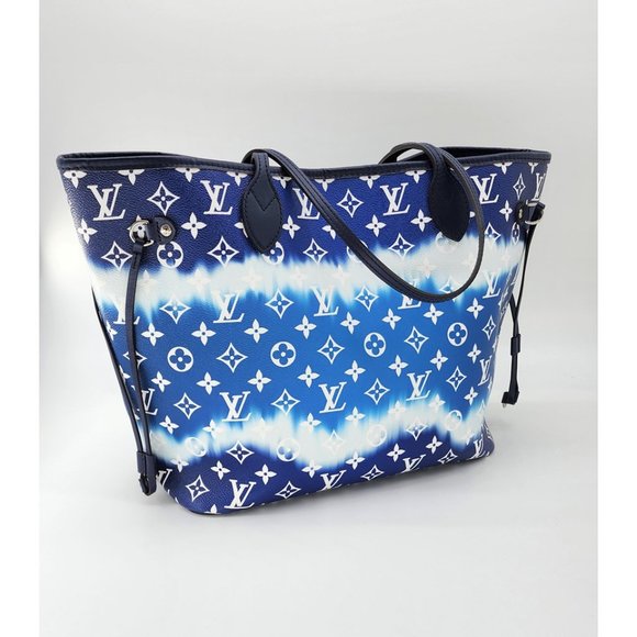 Louis Vuitton Neverfull Escale Bleu Tie Dye MM Tote Monogram Canvas | Like New - Picture 3 of 11
